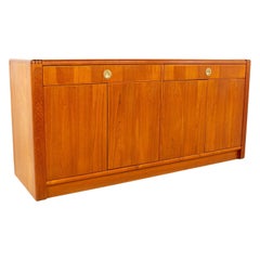 D-Scan Mid Century Teak and Brass Sideboard Buffet Credenza