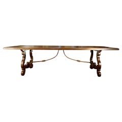 17th C Style Italian LIRA Solid Walnut Refectory Table Framed Edge with options