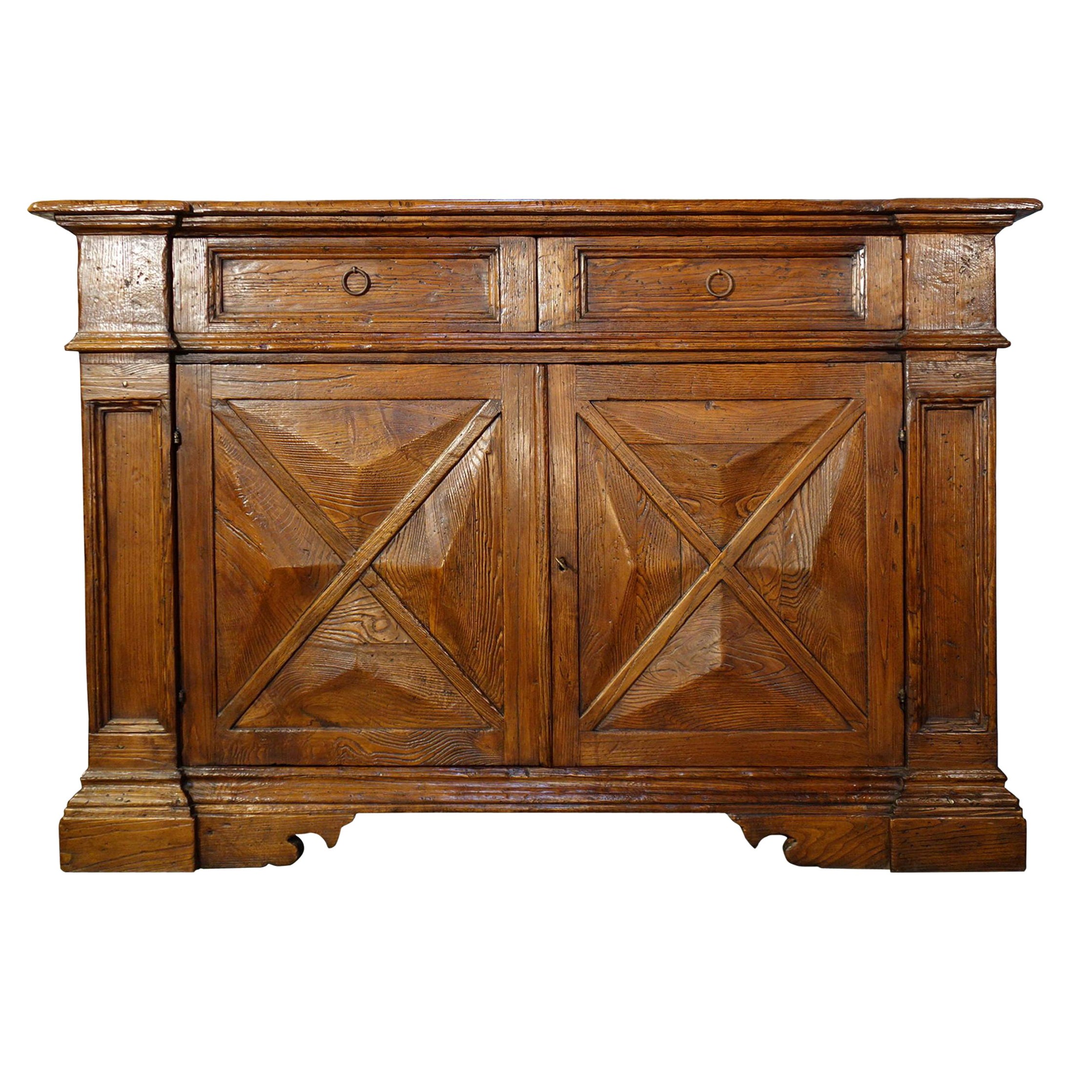 17th C Style AREZZO Rustic Old Chestnut Credenza Size & Finish Options to order For Sale