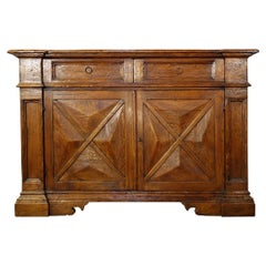 17th Century Style AREZZO Rustic Old Chestnut Credenza, Custom Cabinet Line