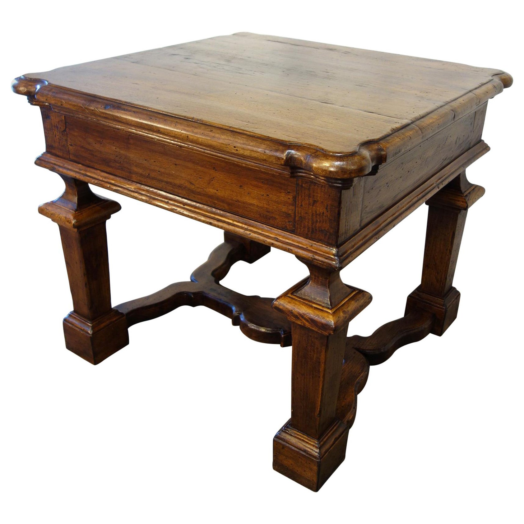 Table PORTOFINO en noyer ancien de style méditerranéen du 19e siècle Options de taille et de finition en vente