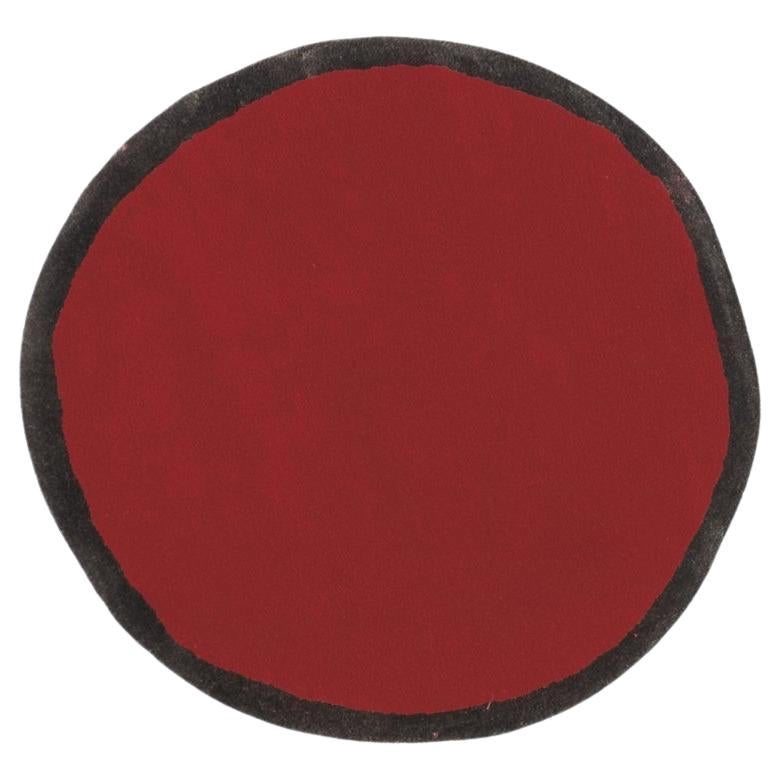 Small Nanimarquina 'Aros' Round Rug in Red and Black For Sale
