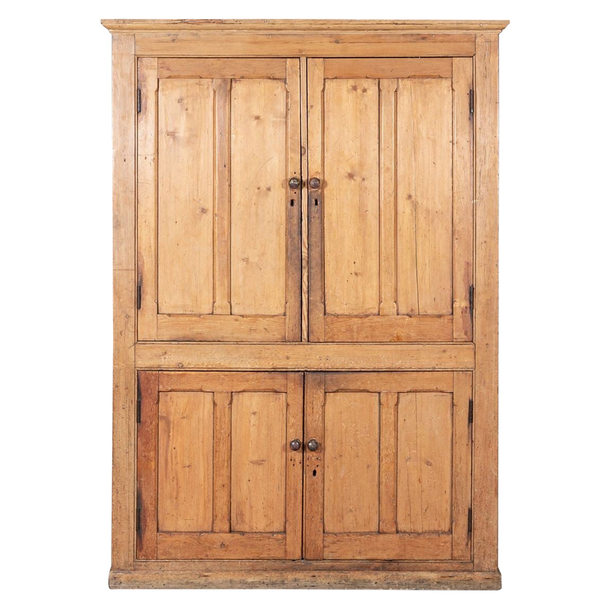 Large 19thC English Pine Housekeepers Cupboard