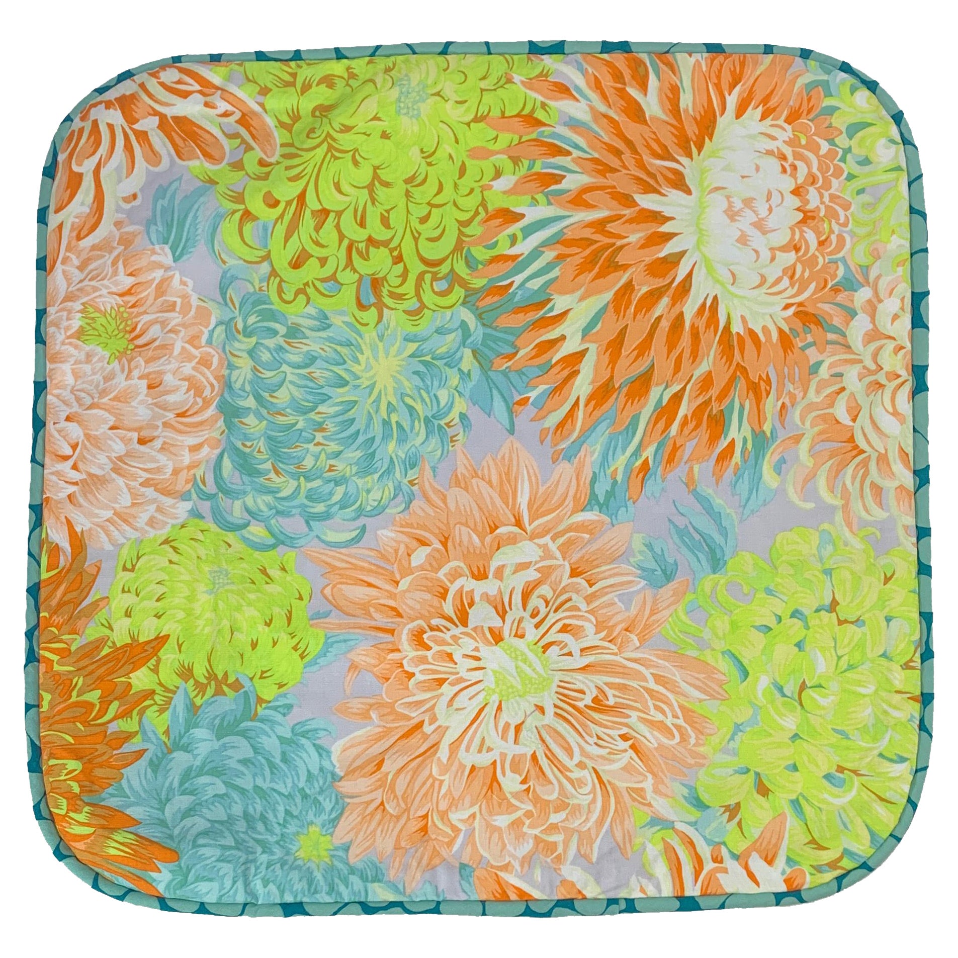 Japanese Chrysanthemum Summer Sky Pillow For Sale