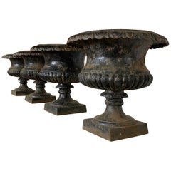 4 x 19th Century Cast Iron Urns