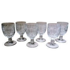 Antique Beaux-Art Style 6 French Ground Crystal Liqueur Glasses