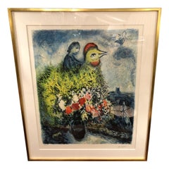 Chagall Print Le Coq Avec Le Bouquet Jaune Signed and Numbered Limited Edition