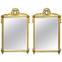 Friedman Brothers French Neoclassical Carved Wood Large Wall Mirrors - a Pair