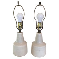 Retro Pair of Lotte and Gunnar Bostlund Cream Table Lamps
