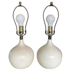 Pair of Cream Glaze Lotte and Gunnar Bostlund Table Lamps