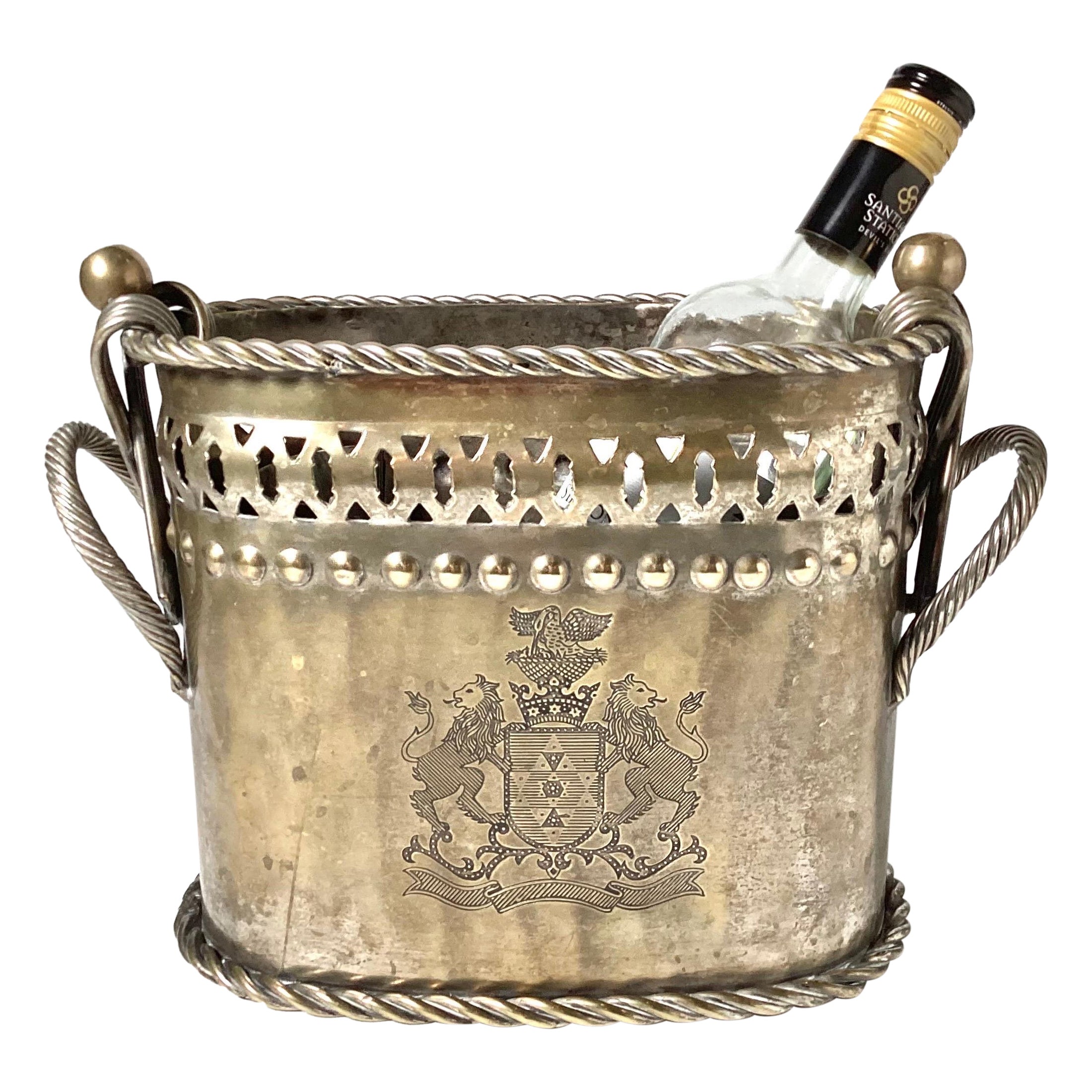 Antique English Double Bottle Wine and Ice Holder For Sale