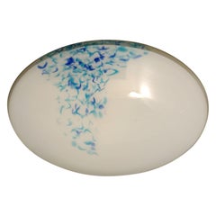 Milky White and Blue Murano Flush Mount / Sconce