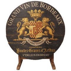 Antique 19th Century 'Grand Vin De Bordeaux' French Wine Tasting Table
