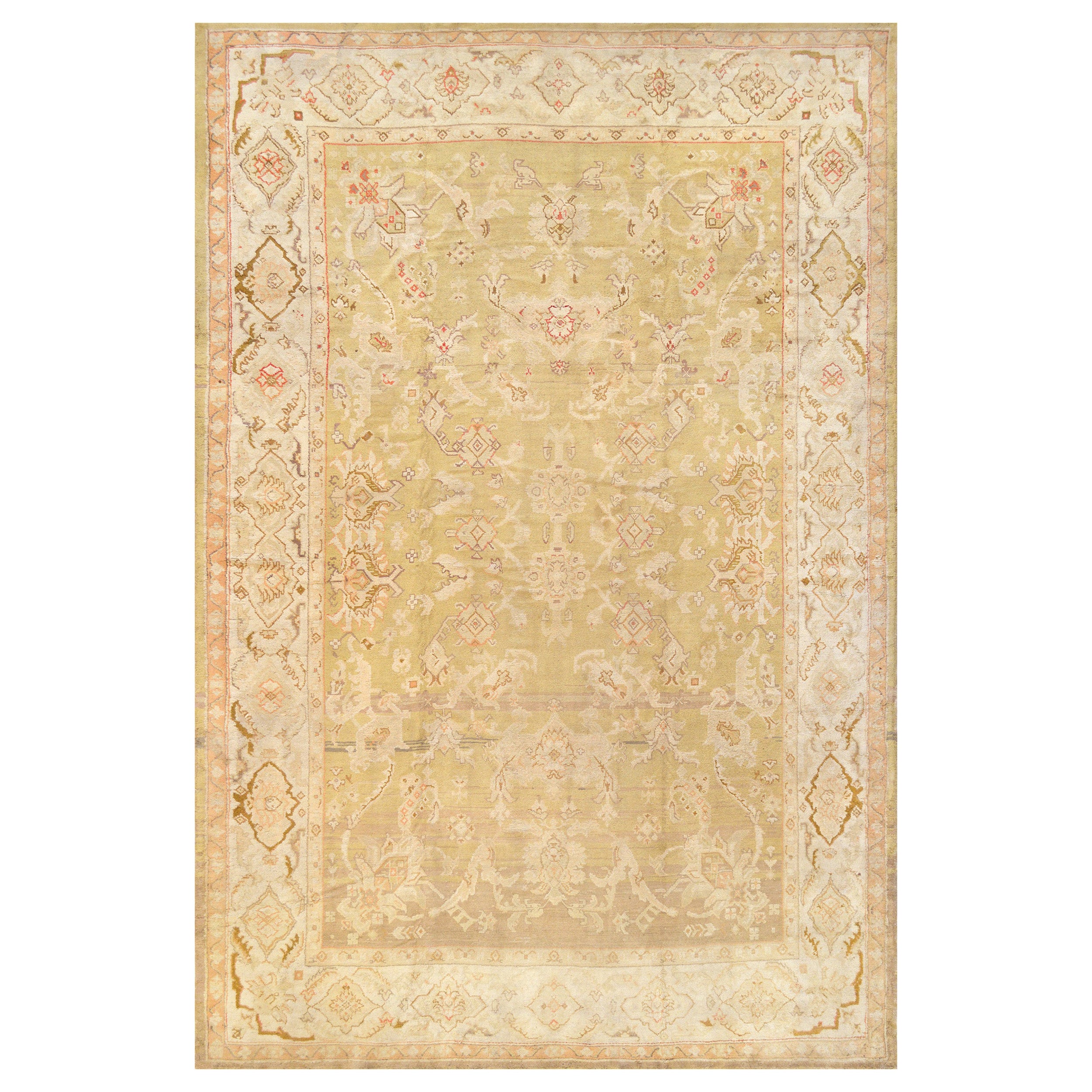 Large Traditional Handwoven Turkish Oushak Rug