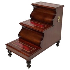 Mahogany and Leather Library Steps