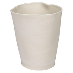 White Porcelain Kawa Vessel 8inch by Luft Tanaka Studio, handmade, ceramic