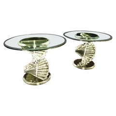 Pair of Mid-Century Modern Helix Lucite Spiral Side Tables