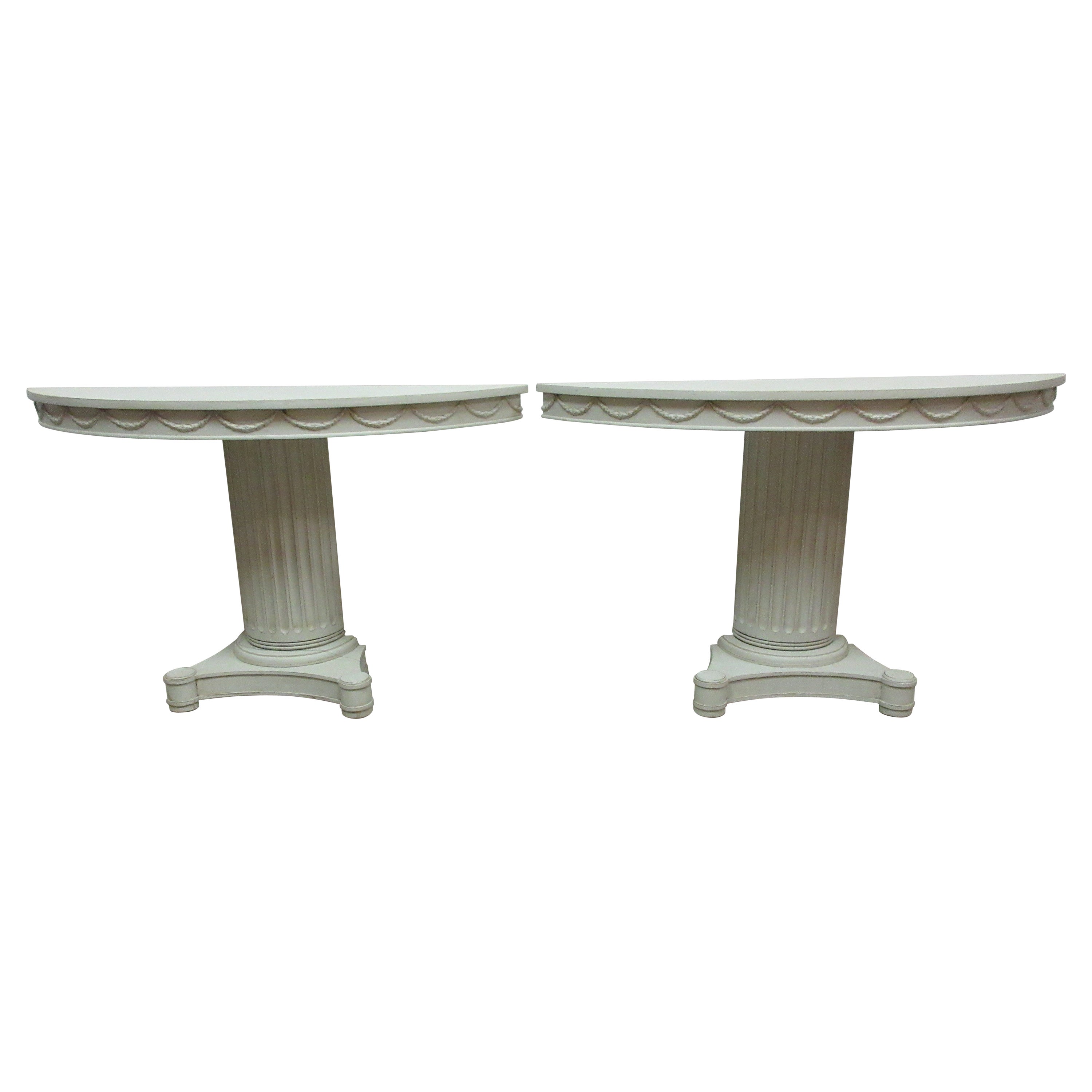 2 Swedish Gustavian Style Console Tables