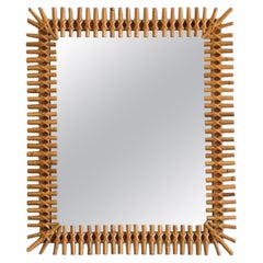 Italian Rectangle Rattan Mirror