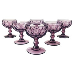 Set of 6 Vintage Provincial Amethyst Coupes by Imperial Glass