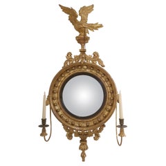 Small Gilt and Carved Convex Mirror of the Regency Period