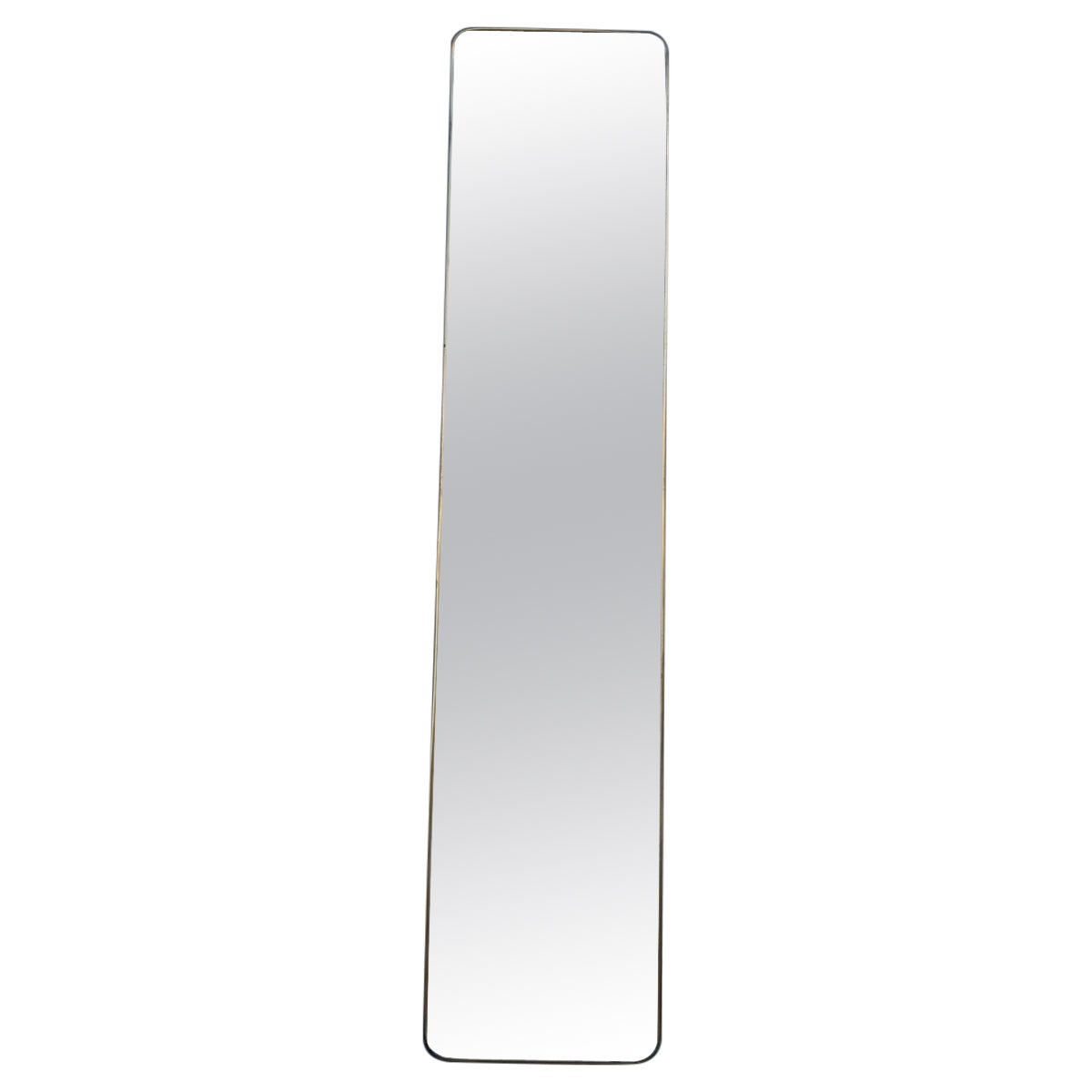 Miroir rectangulaire minimaliste italien du milieu du siècle dernier en laiton de style Gio Ponti en vente