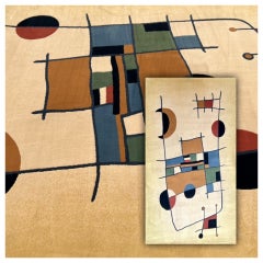 Hand-Tufted Synthetic Rug in the Style of Joan Miró