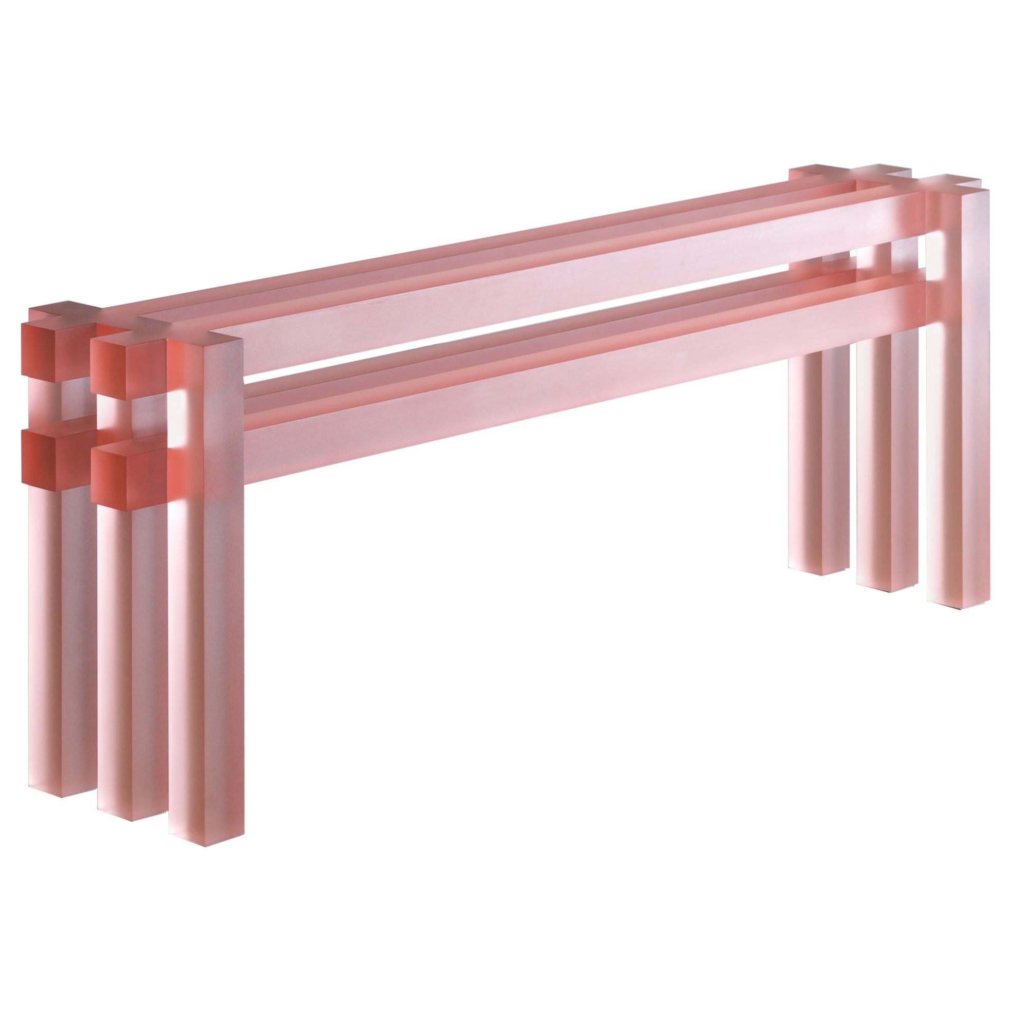 Contemporary Pink Resin Traculid Bench by Laurids Gallée