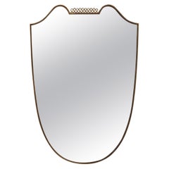 Italian brass wall mirror in the style of Gio Ponti 