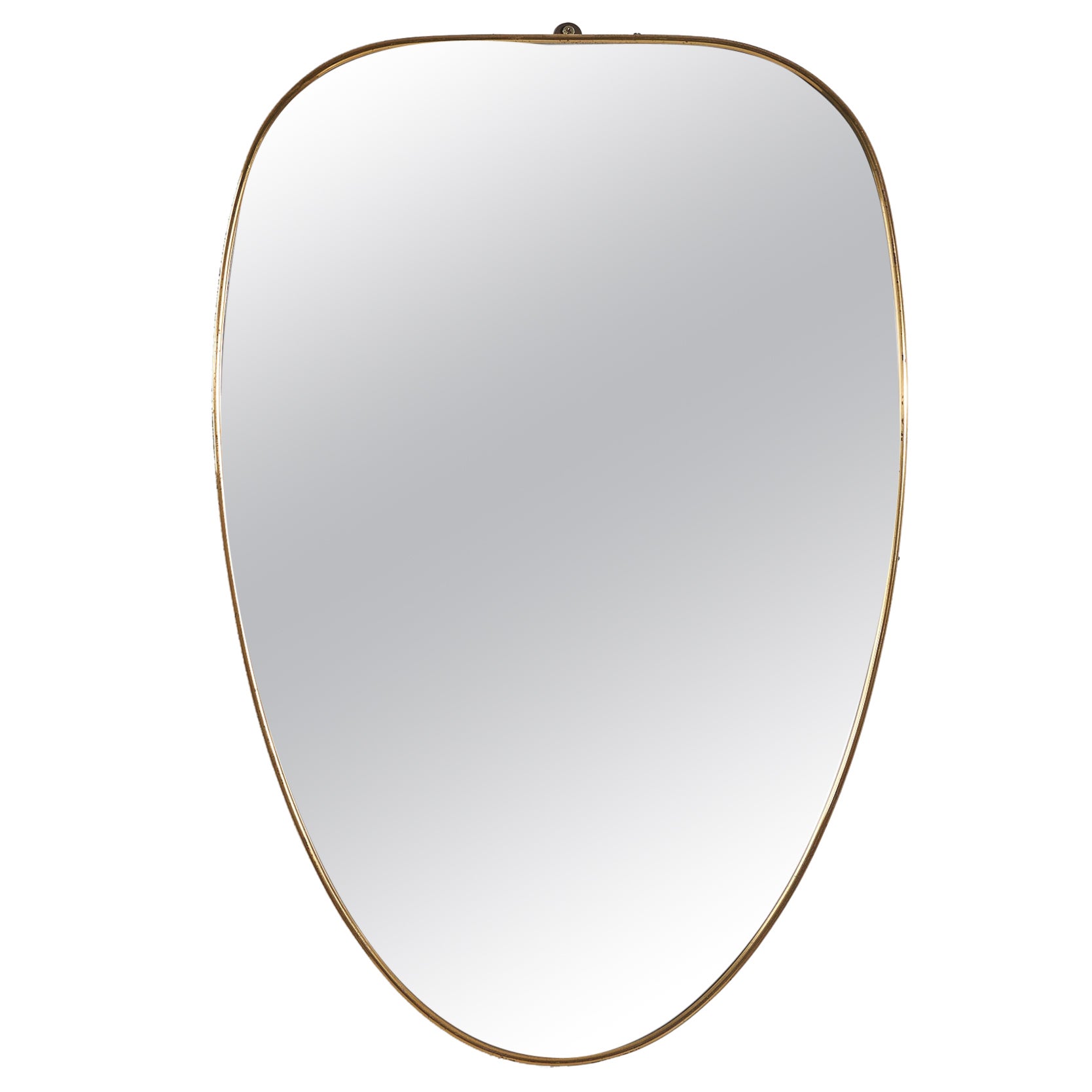 Italian Designer, Wall Mirror, Brass, Mirror Glass, Italy, c. 1940s For Sale