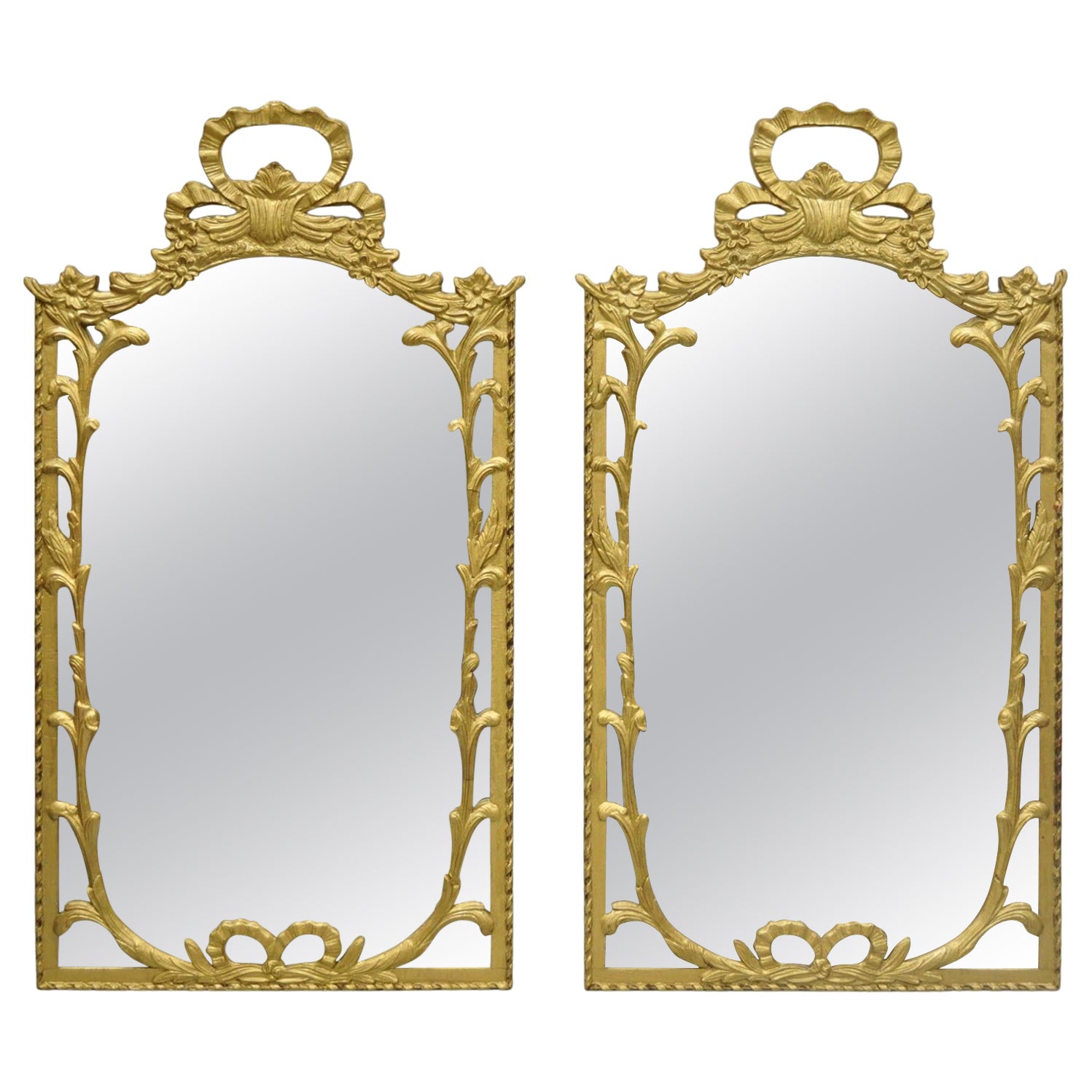 Vintage Ornate Floral Wall Mirror French Gold For Sale at 1stDibs gold ornate mirror