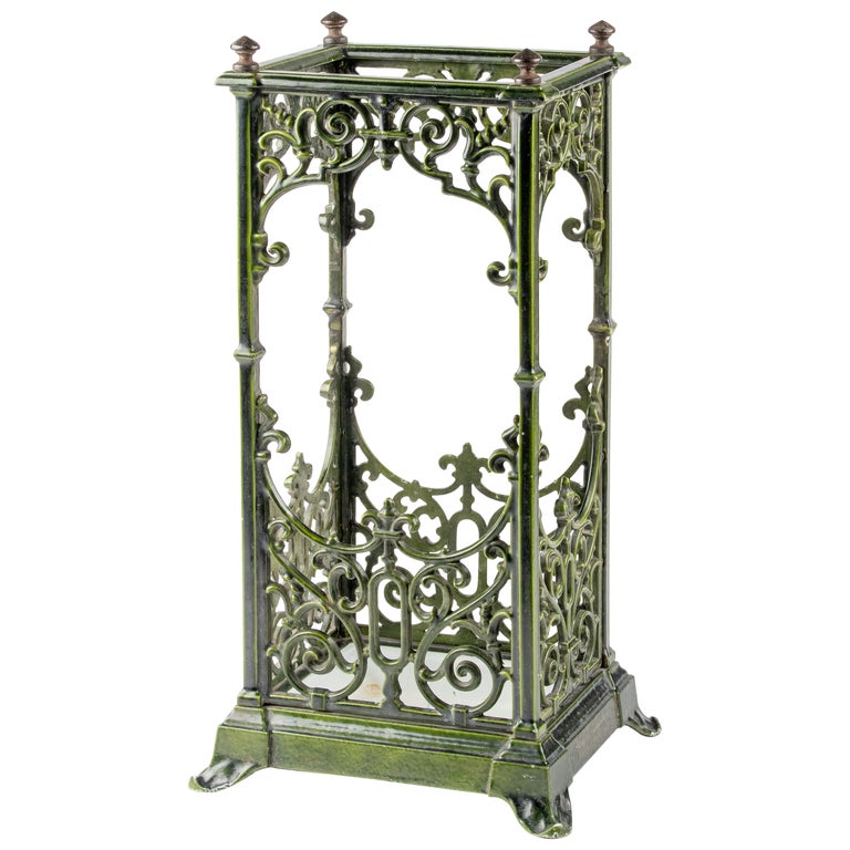 Early 20th Century Cast Enameled Iron Umbrella Stand For Sale at 1stDibs