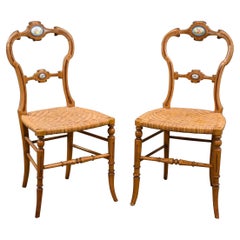 Antique Pair of 19th Century Victorian Walnut Salon Chairs