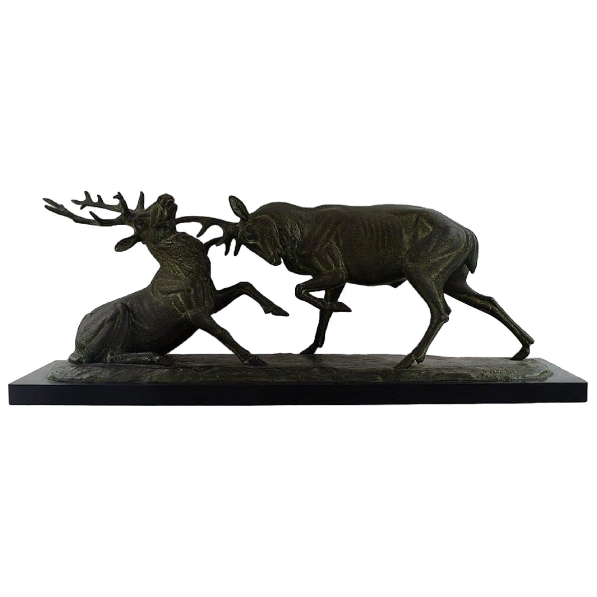 Colossal-Skulptur "Fighting Deer" von Irne Rochard, Frankreich