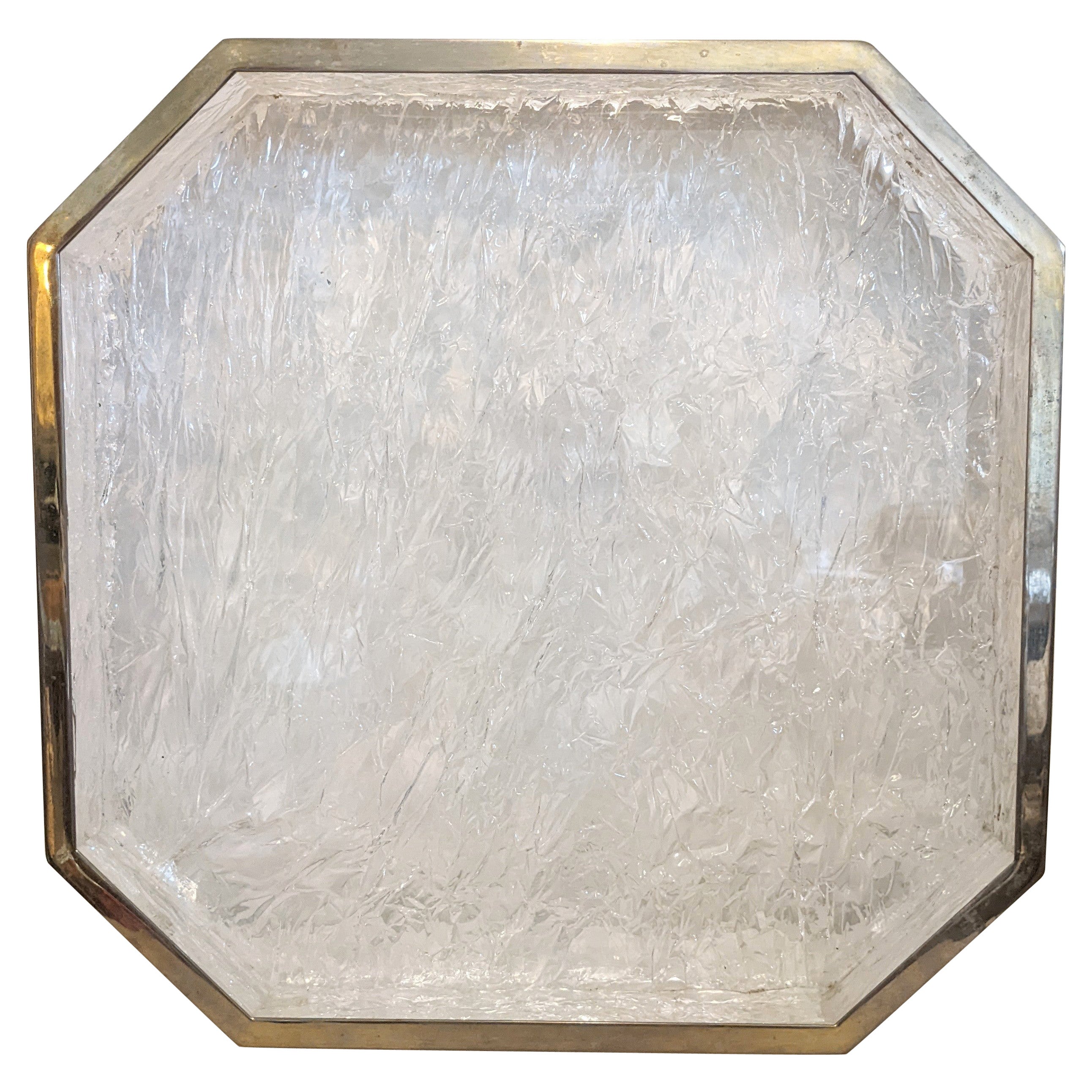 Lucite Crackled Ice Serving Tray, Willy Rizzo Style For Sale