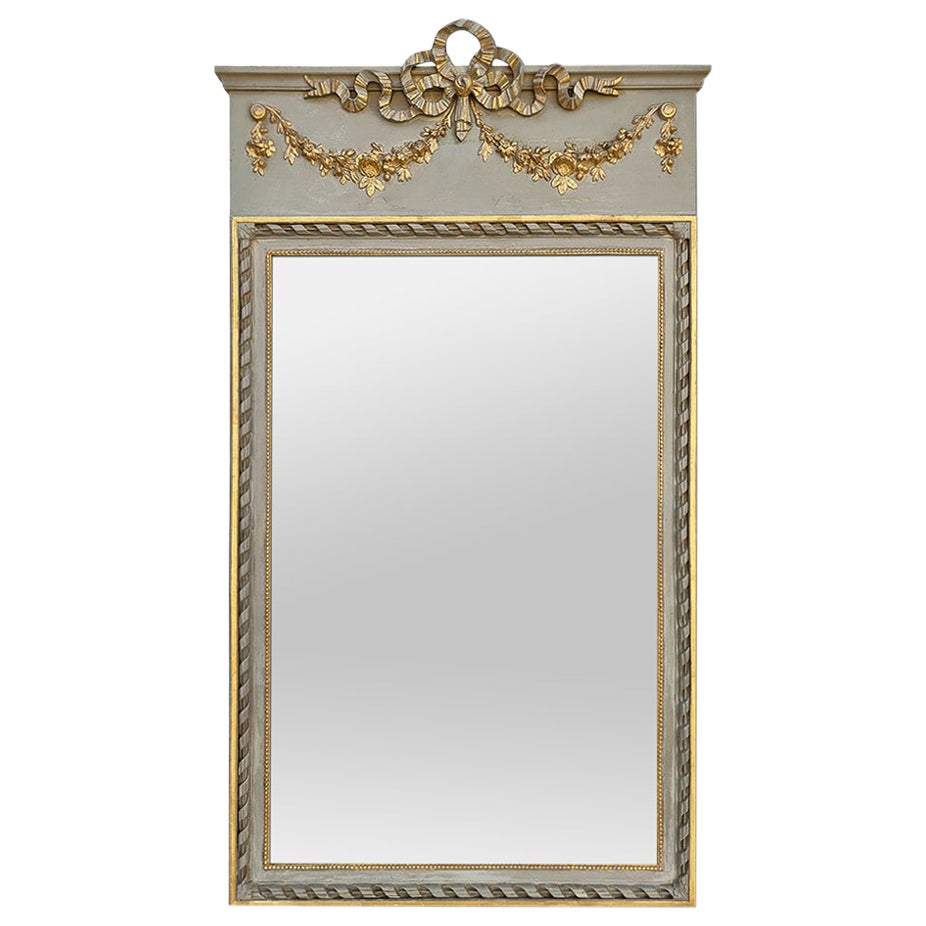 French Trumeau Mirror, Louis XVI Style, circa 1920 For Sale