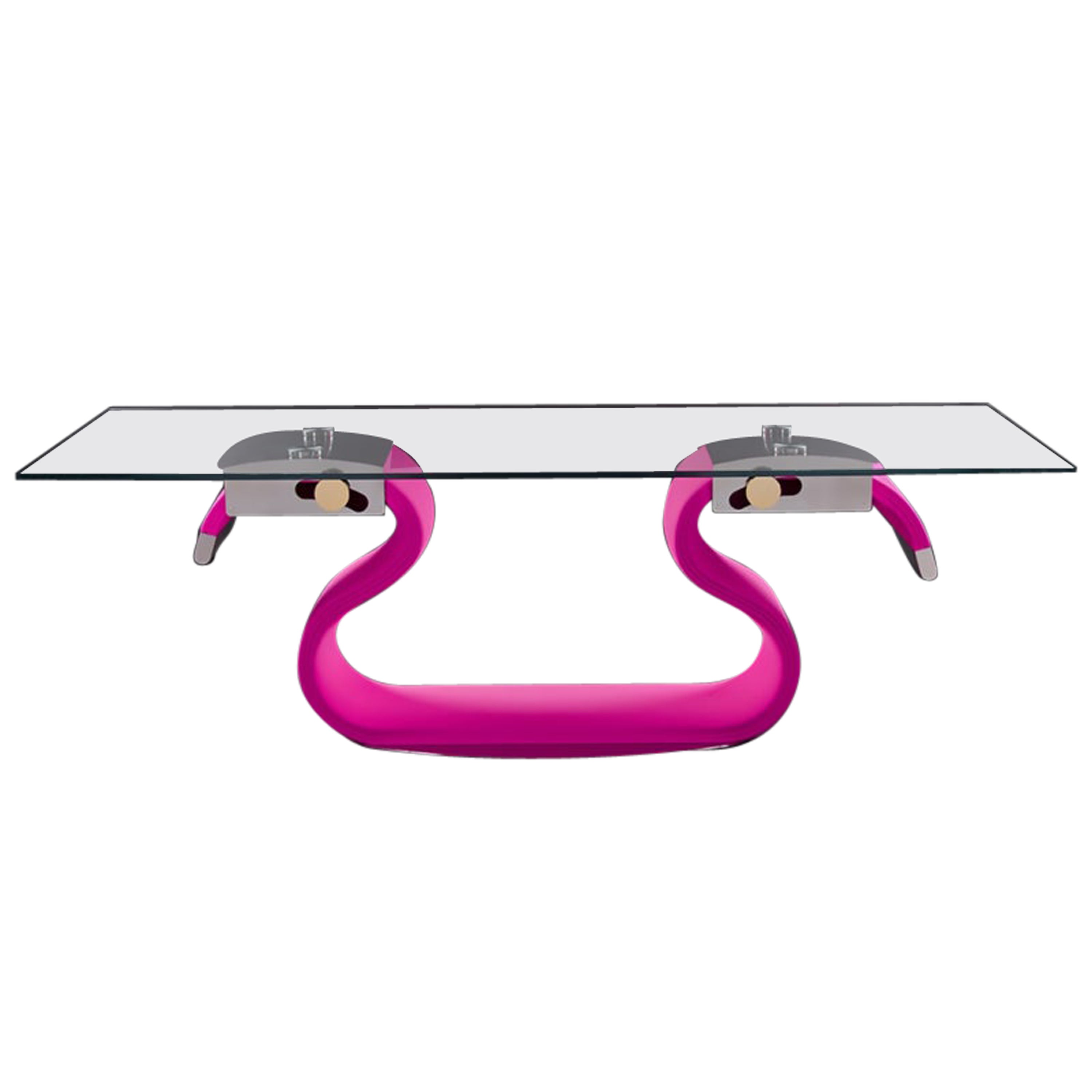 Seatbelt Table Desk in Aluminium, Textile and Glass by Damiano Spelta For Sale