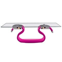 Seatbelt Table Desk in Aluminium, Textile and Glass by Damiano Spelta