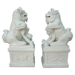 Pair of Chinese Blanc De Chine Foo Dogs