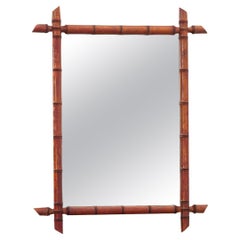 French Vintage Faux Bamboo Mirror