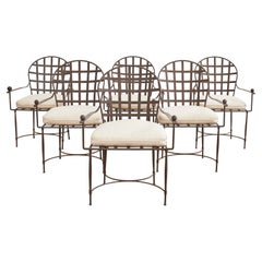 Set of Six Mario Papperzini for John Salterini Iron Garden Chairs