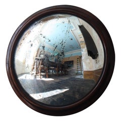 Antique Edwardian Early 20th Century Large Butlers Convex Mirror Claydon Country House