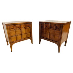 Mid-Century Kent Coffey Perspecta Walnut Nightstands