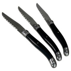 Laguiole Barenthal  Black 3 Steak Knives Jean Dubost L'artet La Table France