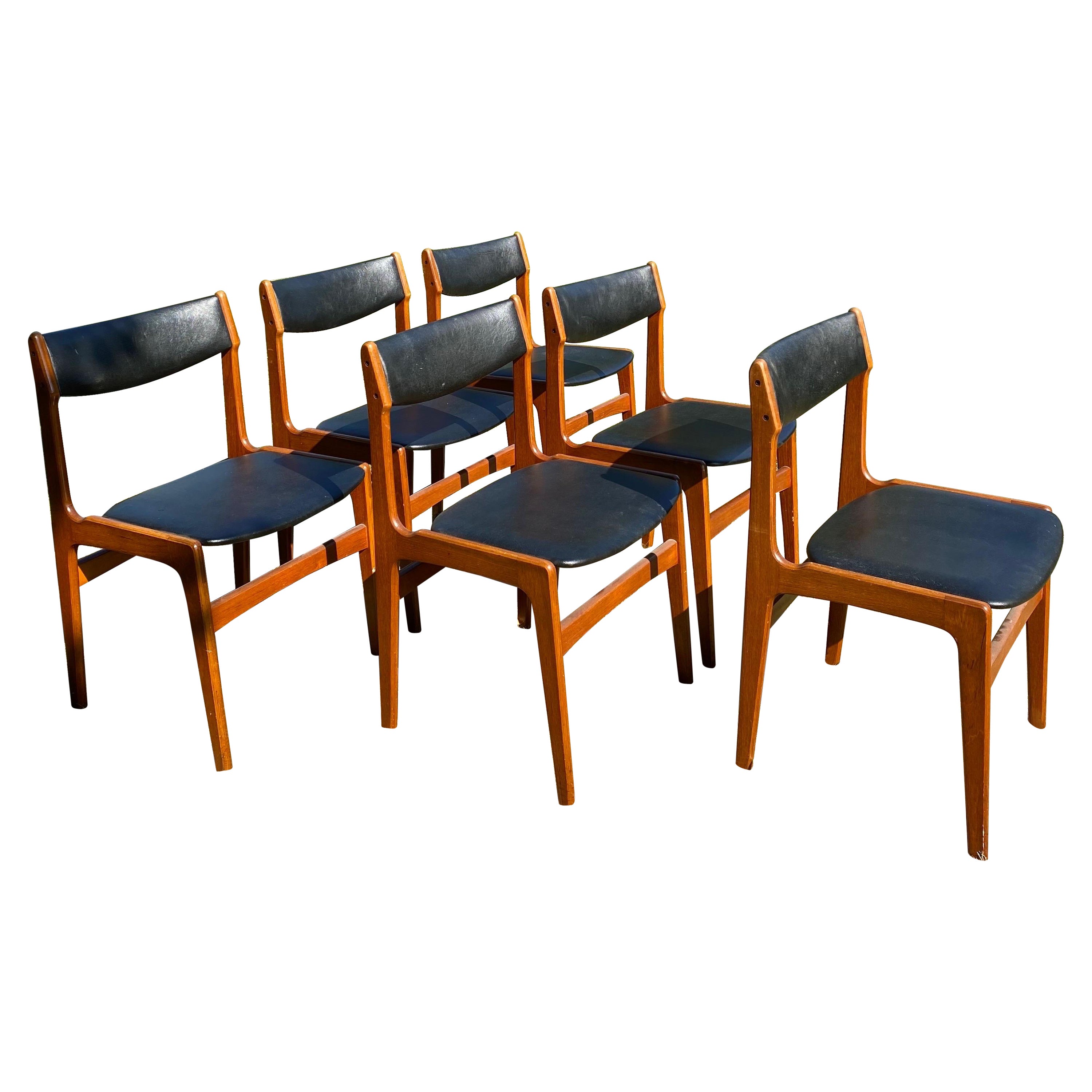 Erik Buck Dining Chairs in Teak For Sale