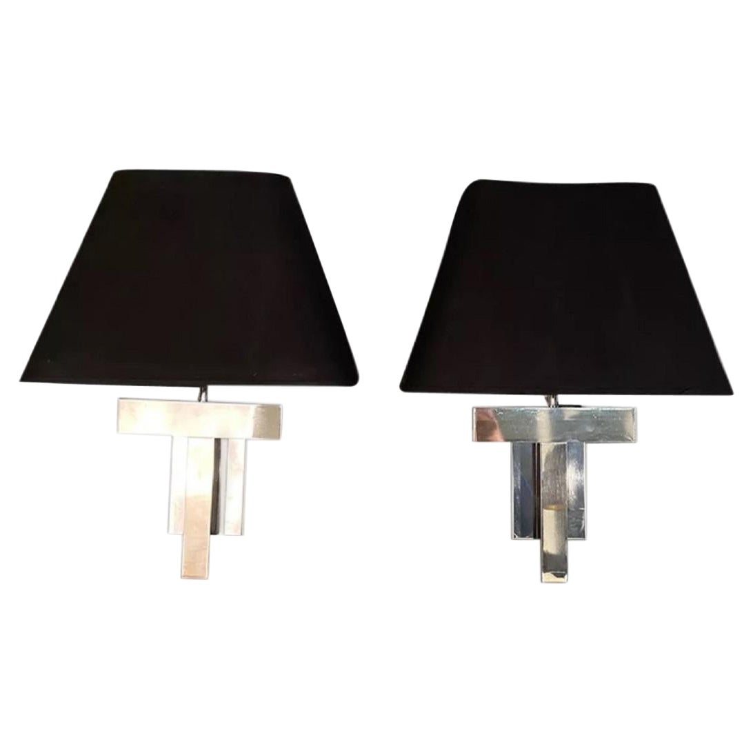 Pair of Lumica Wall Lamps, Italy, 1970s For Sale