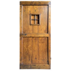Rustic Door with Nails, in Poplar and Window, 19th Century Italy
