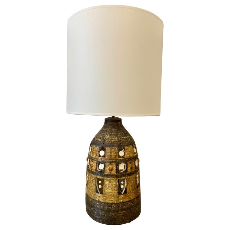 Table Lamp in Ceramic by Georges Pelletier, France, 1970's For Sale