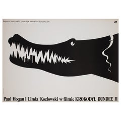 Crocodile Dundee 2 1989 Vintage Polish B1 Film Poster, Wasilewski, Black, White