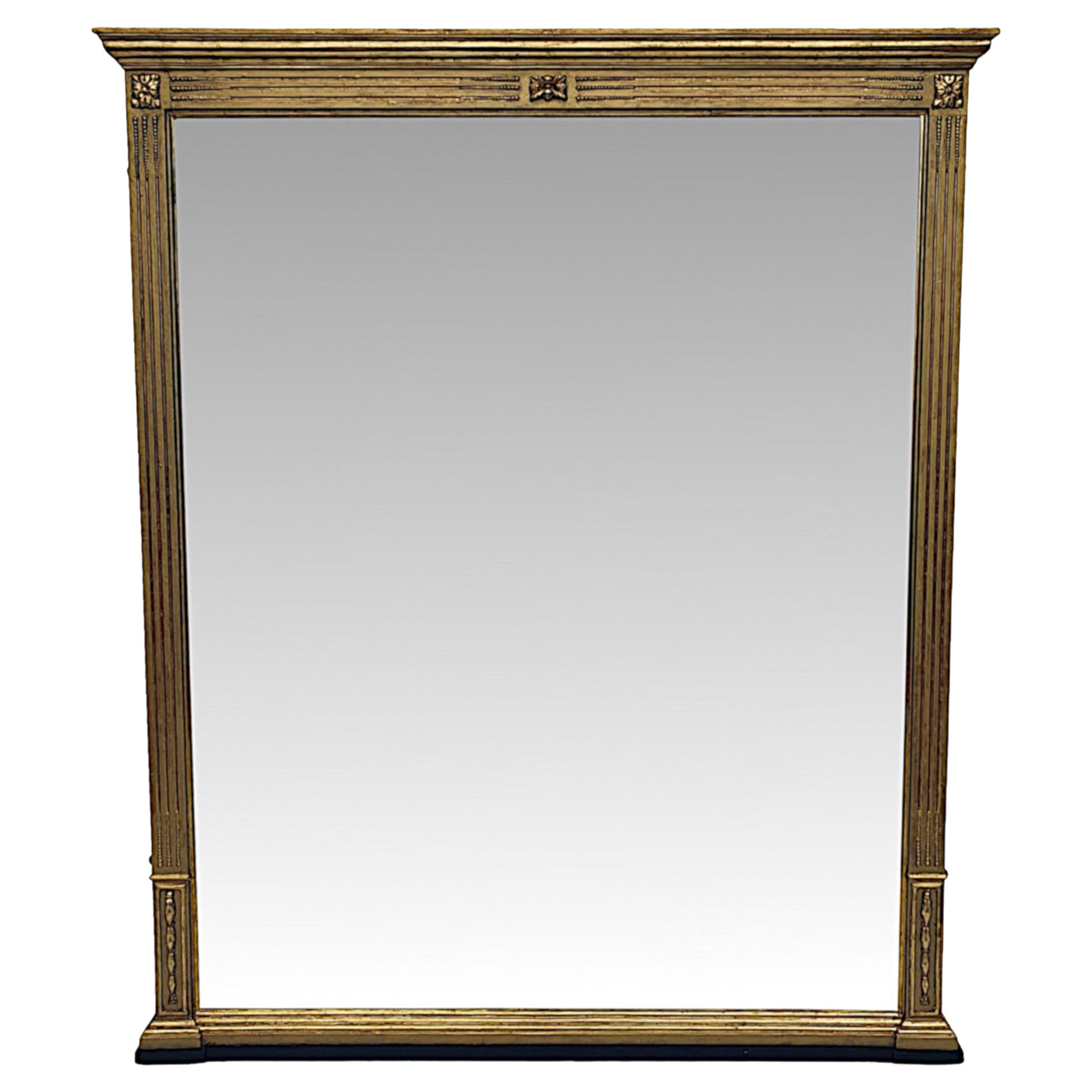 Elegant 19th Century Arch Top Giltwood Overmantle Mirror For Sale at 1stDibs